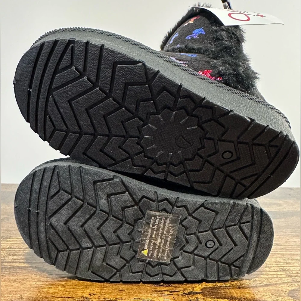 Olivia Miller Girl Toddler Black/Multi Unicorn Winter Boots NWT Size 7